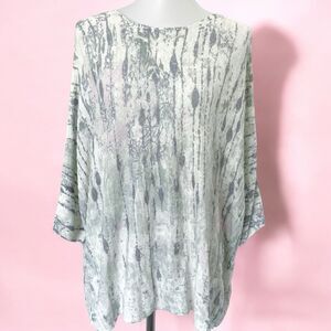 J. Jill Pure Jill Womens Oversized Knit Top Sz Medium White Mauve Dolman Sleeve